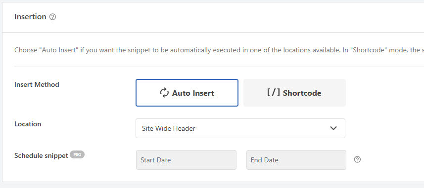 Add custom Snippet insertion